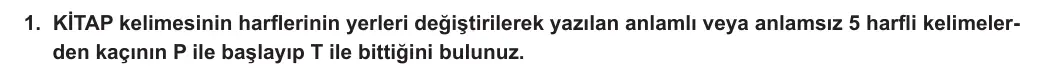 10. Sınıf Matematik 2023-2024 1. Dönem 2. Yazılı 2. Bölüm 1. Soru görseli