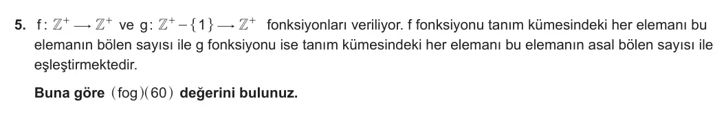 10. Sınıf Matematik 2023-2024 1. Dönem 2. Yazılı 3. Bölüm 5. Soru görseli