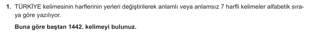 10. Sınıf Matematik 2023-2024 1. Dönem 2. Yazılı 4. Bölüm 1. Soru görseli