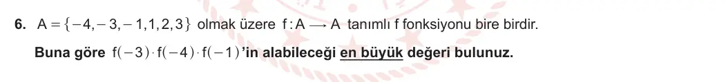 10. Sınıf Matematik 2023-2024 1. Dönem 2. Yazılı 4. Bölüm 6. Soru görseli