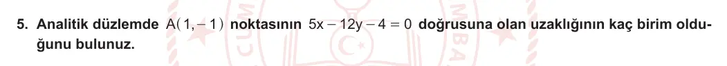 11. Sınıf Matematik 2023-2024 1. Dönem 2. Yazılı 2. Bölüm 5. Soru görseli