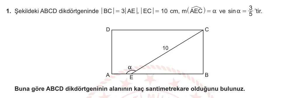 11. Sınıf Matematik 2023-2024 1. Dönem 2. Yazılı 3. Bölüm 1. Soru görseli