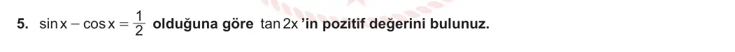 12. Sınıf Matematik 2023-2024 1. Dönem 2. Yazılı 2. Bölüm 5. Soru görseli