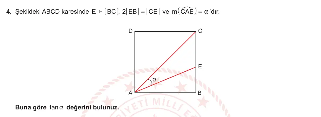 12. Sınıf Matematik 2023-2024 1. Dönem 2. Yazılı 4. Bölüm 4. Soru görseli