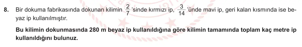 5. Sınıf Matematik 2023-2024 1. Dönem 2. Yazılı 1. Bölüm 8. Soru görseli