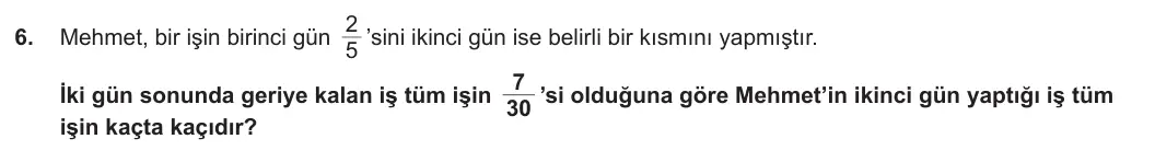 5. Sınıf Matematik 2023-2024 1. Dönem 2. Yazılı 2. Bölüm 6. Soru görseli