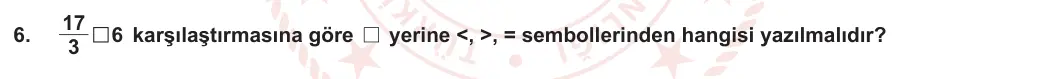 5. Sınıf Matematik 2023-2024 1. Dönem 2. Yazılı 3. Bölüm 6. Soru görseli