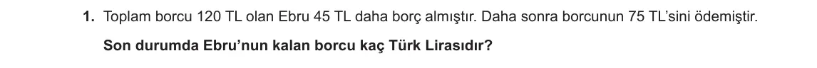 7. Sınıf Matematik 2023-2024 1. Dönem 2. Yazılı 1. Bölüm 1. Soru görseli