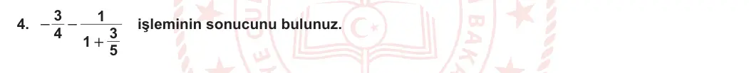 7. Sınıf Matematik 2023-2024 1. Dönem 2. Yazılı 1. Bölüm 4. Soru görseli