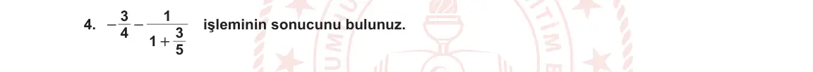 7. Sınıf Matematik 2023-2024 1. Dönem 2. Yazılı 2. Bölüm 4. Soru görseli