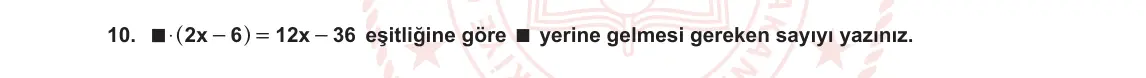 7. Sınıf Matematik 2023-2024 1. Dönem 2. Yazılı 3. Bölüm 10. Soru görseli