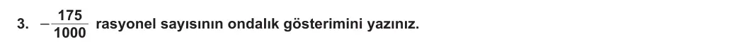 7. Sınıf Matematik 2023-2024 1. Dönem 2. Yazılı 3. Bölüm 3. Soru görseli