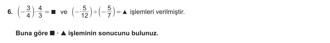 7. Sınıf Matematik 2023-2024 1. Dönem 2. Yazılı 3. Bölüm 6. Soru görseli