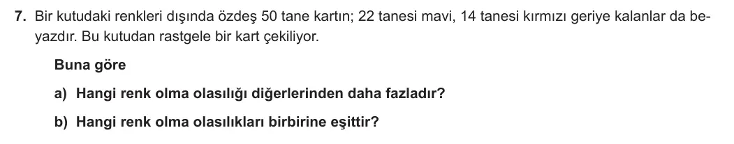 8. Sınıf Matematik 2023-2024 1. Dönem 2. Yazılı 1. Bölüm 7. Soru görseli
