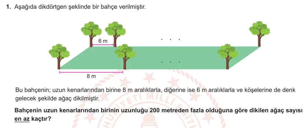 8. Sınıf Matematik 2023-2024 1. Dönem 2. Yazılı 2. Bölüm 1. Soru görseli