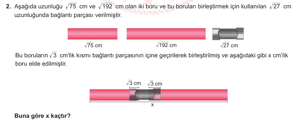 8. Sınıf Matematik 2023-2024 1. Dönem 2. Yazılı 2. Bölüm 2. Soru görseli