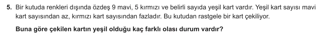 8. Sınıf Matematik 2023-2024 1. Dönem 2. Yazılı 2. Bölüm 5. Soru görseli