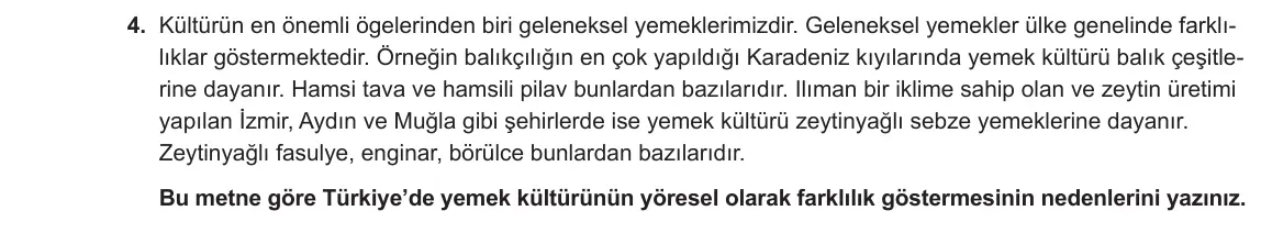 5. Sınıf Sosyal Bilgiler 2023-2024 1. Dönem 2. Yazılı 1. Bölüm 4. Soru görseli