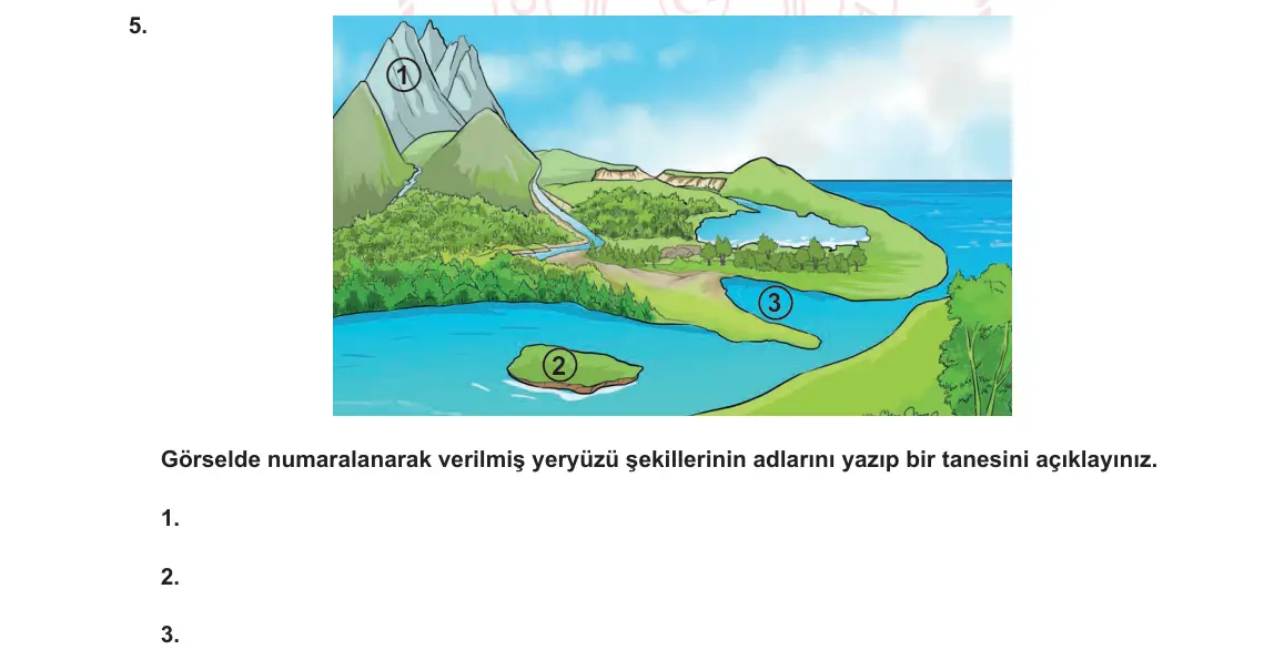 5. Sınıf Sosyal Bilgiler 2023-2024 1. Dönem 2. Yazılı 1. Bölüm 5. Soru görseli