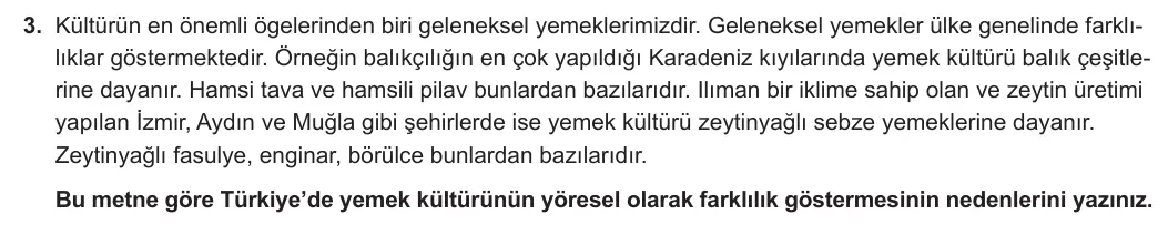 5. Sınıf Sosyal Bilgiler 2023-2024 1. Dönem 2. Yazılı 2. Bölüm 3. Soru görseli