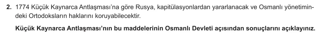 11. Sınıf Tarih 2023-2024 1. Dönem 2. Yazılı 2. Bölüm 2. Soru görseli