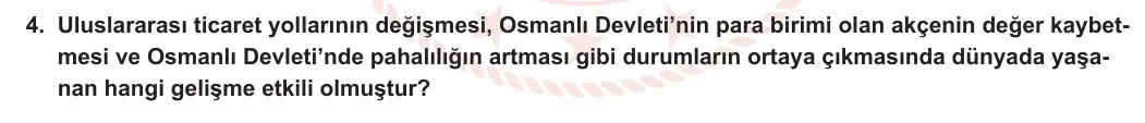 11. Sınıf Tarih 2023-2024 1. Dönem 2. Yazılı 2. Bölüm 4. Soru görseli