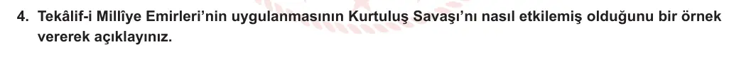 12. Sınıf T.C. İnkılap Tarihi ve Atatürkçülük 2023-2024 1. Dönem 2. Yazılı 2. Bölüm 4. Soru görseli