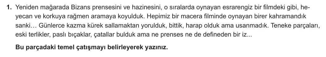 11. Sınıf Türk Dili ve Edebiyatı 2023-2024 1. Dönem 2. Yazılı 2. Bölüm 1. Soru görseli