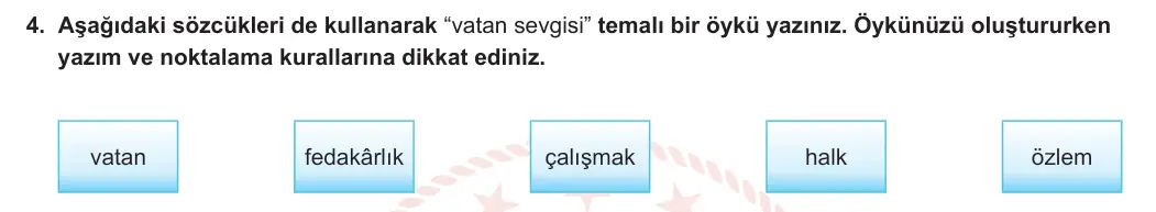 7. Sınıf Türkçe 2023-2024 1. Dönem 2. Yazılı 2. Bölüm 4. Soru görseli