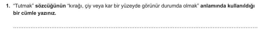 8. Sınıf Türkçe 2023-2024 1. Dönem 2. Yazılı 1. Bölüm 1. Soru (Ferman Yayınları) görseli