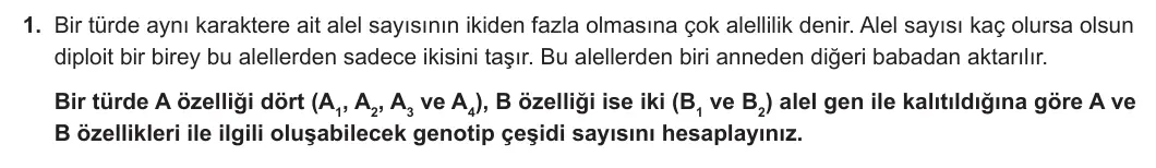 10. Sınıf Biyoloji 2023-2024 2. Dönem 1. Yazılı 2. Bölüm 1. Soru görseli