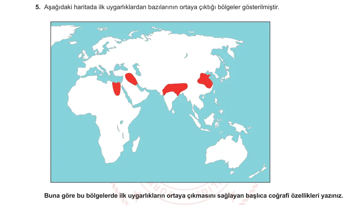 11. Sınıf Coğrafya 2023-2024 2. Dönem 1. Yazılı 2. Bölüm 5. Soru görseli
