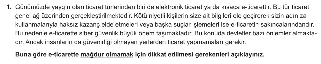 12. Sınıf Coğrafya 2023-2024 2. Dönem 1. Yazılı 2. Bölüm 1. Soru görseli