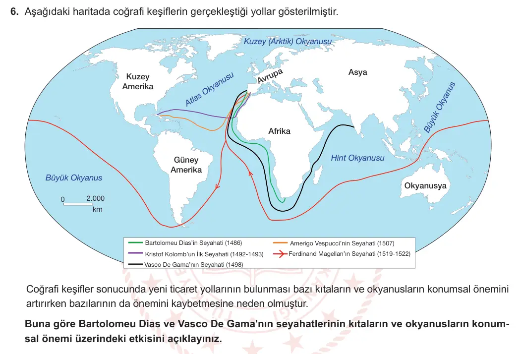 12. Sınıf Coğrafya 2023-2024 2. Dönem 1. Yazılı 2. Bölüm 6. Soru görseli