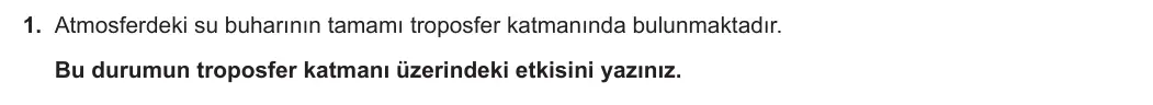 9. Sınıf Coğrafya 2023-2024 2. Dönem 1. Yazılı 2. Bölüm 1. Soru görseli
