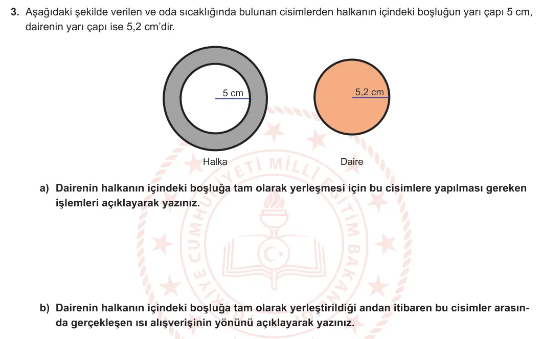 5. Sınıf Fen Bilimleri 2023-2024 2. Dönem 1. Yazılı 1. Bölüm 3. Soru görseli