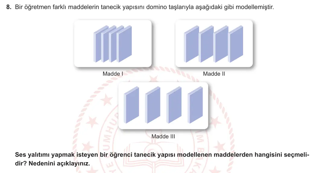 6. Sınıf Fen Bilimleri 2023-2024 2. Dönem 1. Yazılı 1. Bölüm 8. Soru görseli (1/2)