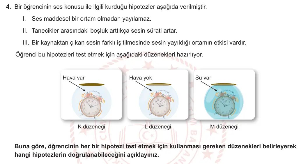 6. Sınıf Fen Bilimleri 2023-2024 2. Dönem 1. Yazılı 2. Bölüm 4. Soru görseli