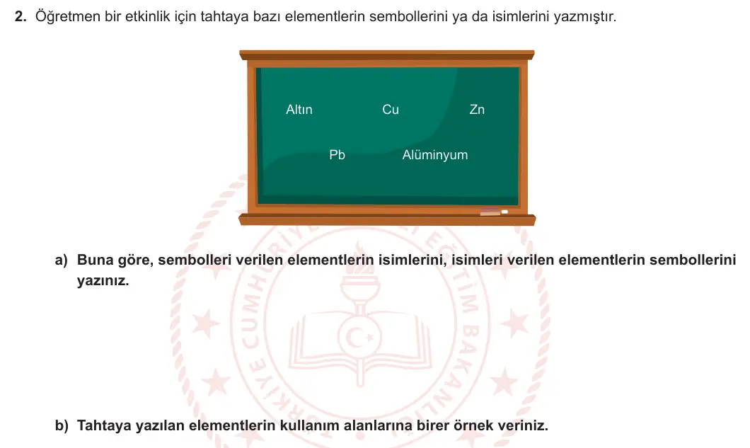 7. Sınıf Fen Bilimleri 2023-2024 2. Dönem 1. Yazılı 1. Bölüm 2. Soru görseli