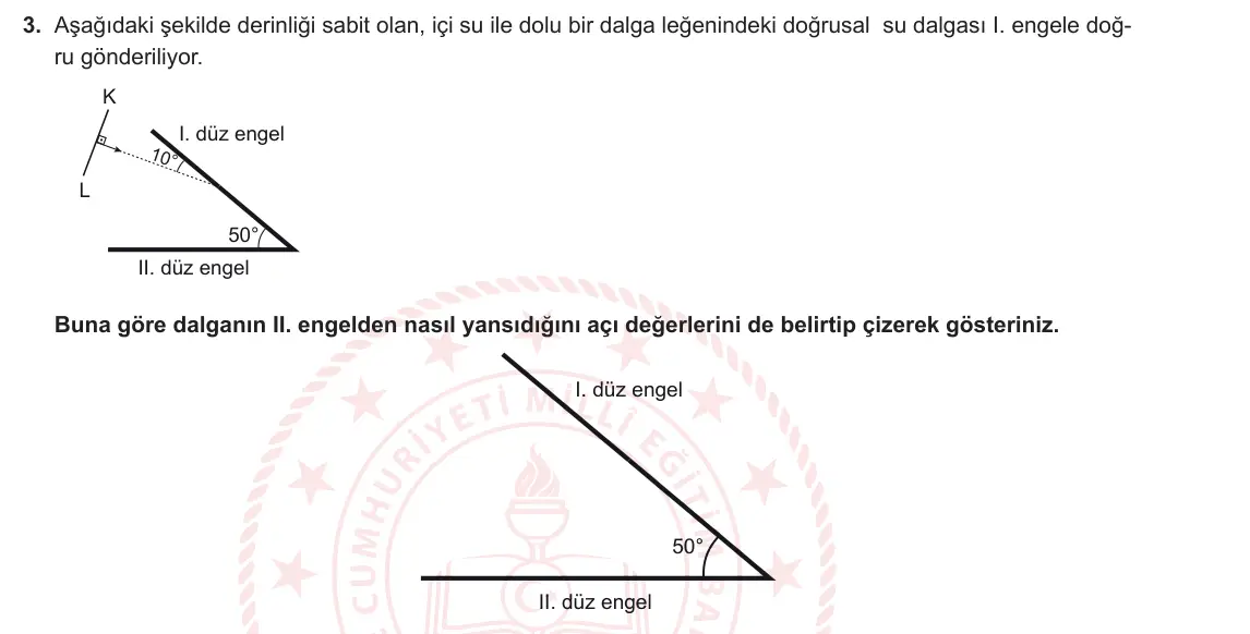 10. Sınıf Fizik 2023-2024 2. Dönem 1. Yazılı 1. Bölüm 3. Soru görseli