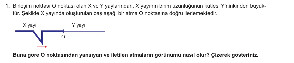 10. Sınıf Fizik 2023-2024 2. Dönem 1. Yazılı 2. Bölüm 1. Soru görseli