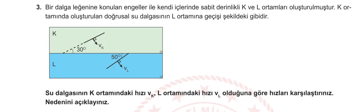10. Sınıf Fizik 2023-2024 2. Dönem 1. Yazılı 2. Bölüm 3. Soru görseli
