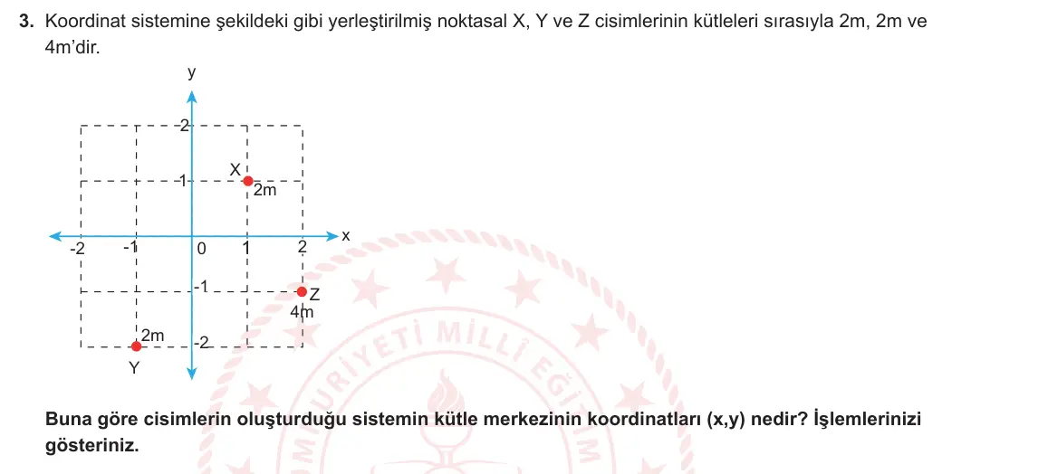 11. Sınıf Fizik 2023-2024 2. Dönem 1. Yazılı 1. Bölüm 3. Soru görseli