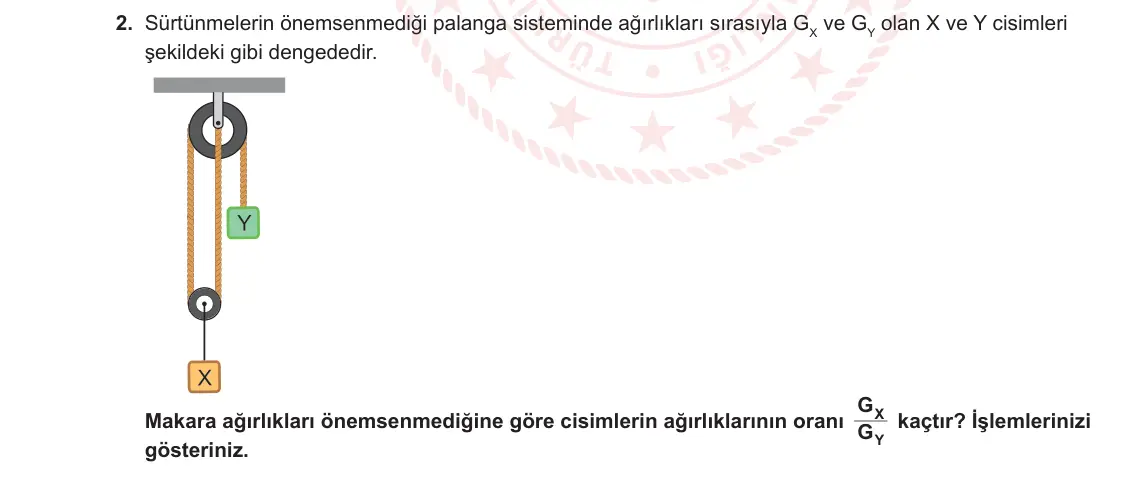 11. Sınıf Fizik 2023-2024 2. Dönem 1. Yazılı 2. Bölüm 2. Soru görseli
