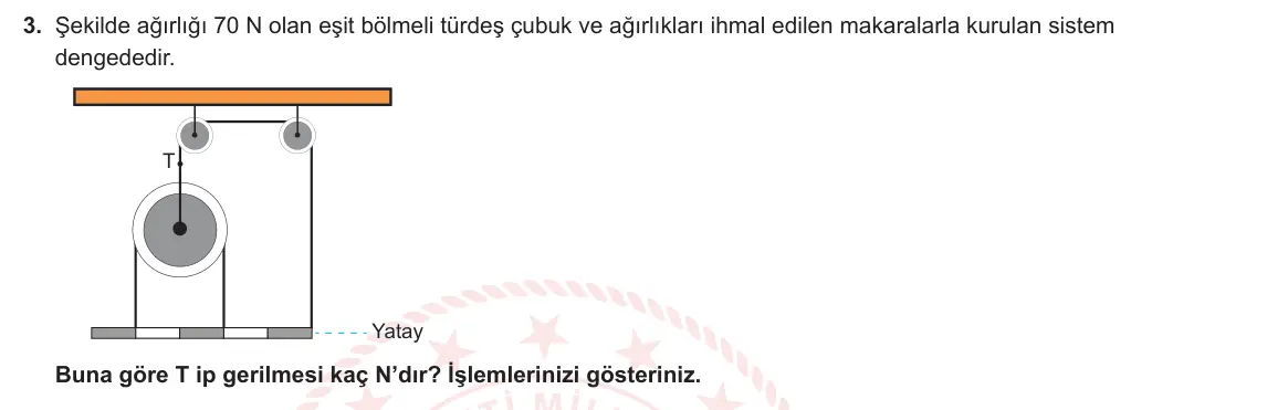 11. Sınıf Fizik 2023-2024 2. Dönem 1. Yazılı 2. Bölüm 3. Soru görseli