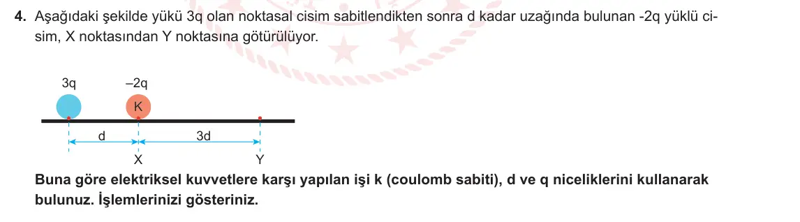 11. Sınıf Fizik 2023-2024 2. Dönem 1. Yazılı 2. Bölüm 4. Soru görseli