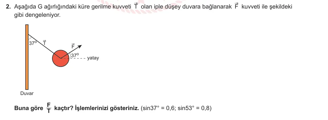 11. Sınıf Fizik 2023-2024 2. Dönem 1. Yazılı 3. Bölüm 2. Soru görseli