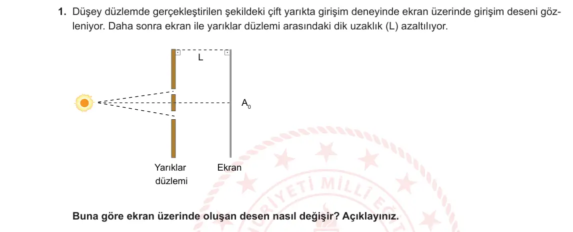 12. Sınıf Fizik 2023-2024 2. Dönem 1. Yazılı 1. Bölüm 1. Soru görseli
