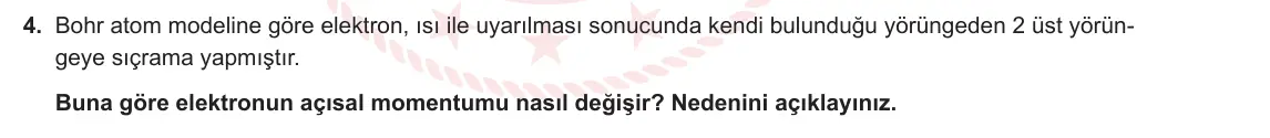 12. Sınıf Fizik 2023-2024 2. Dönem 1. Yazılı 1. Bölüm 4. Soru görseli