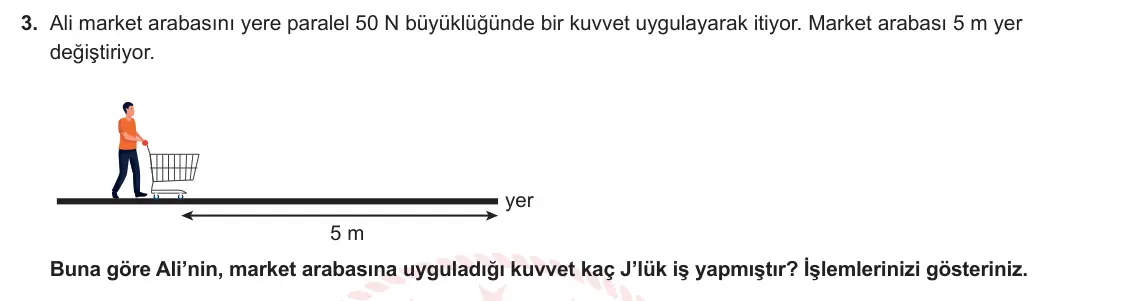 9. Sınıf Fizik 2023-2024 2. Dönem 1. Yazılı 1. Bölüm 3. Soru görseli